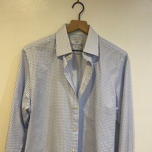Charles Tyrwhitt  Slim Fit Blue and White Check Dress Shirt sz 16/34